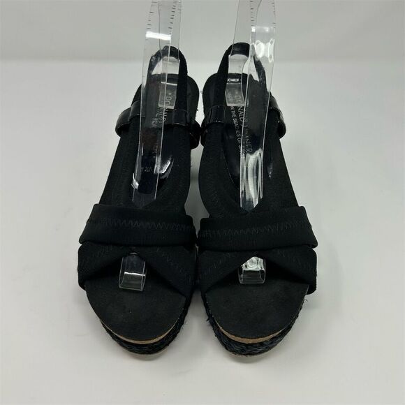 Donald J Pliner Women's Black Slingback Wedge Sandals Size 9.5 Casual Summer - Picture 4 of 13